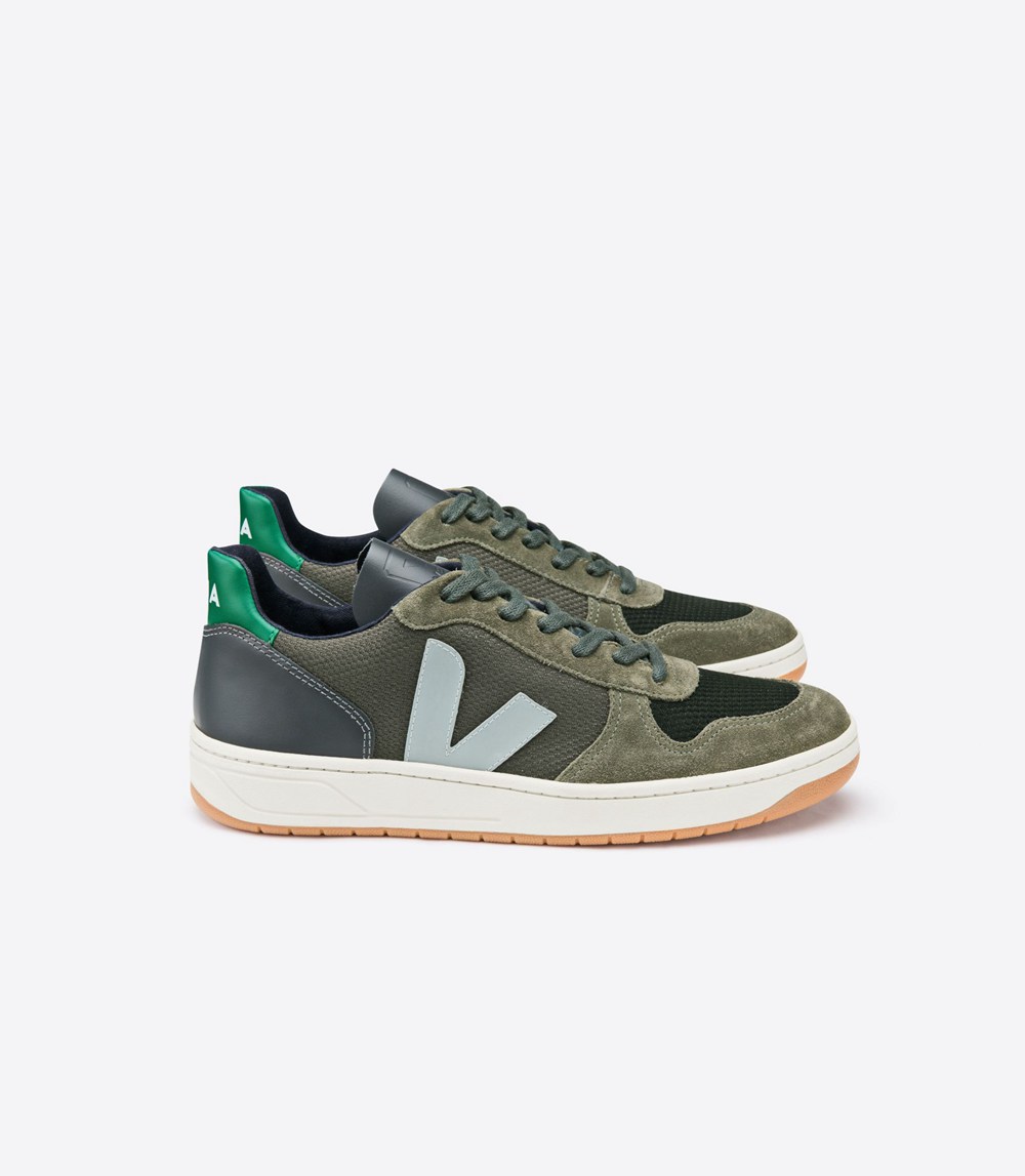 Veja Sneakers Herr - V-10 B-Mesh Multico - Olivgröna - 748136-SXU